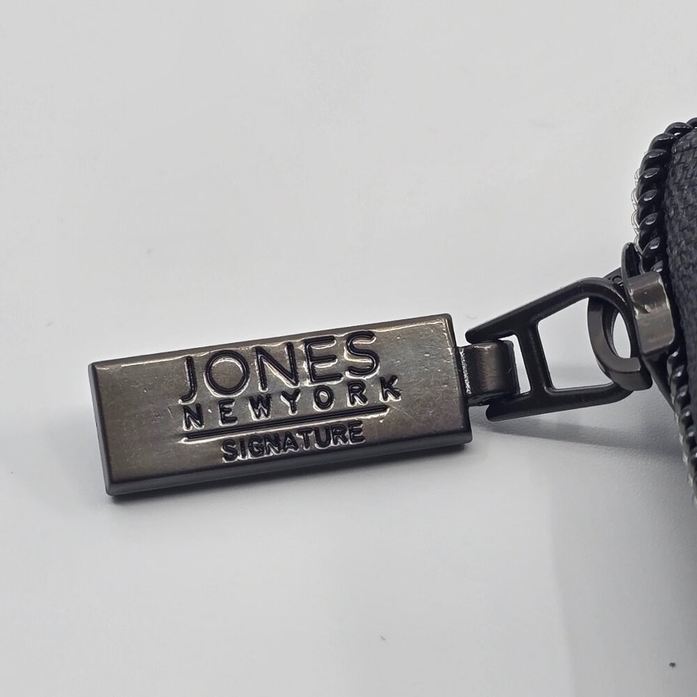 Jones New York Signature Charcoal Grey Pebbled Cosmetic Makeup Bag Pouch - Picture 8 of 8